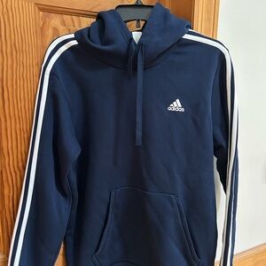 Adidas Blue and White Sweatshirt with Signature Stripes